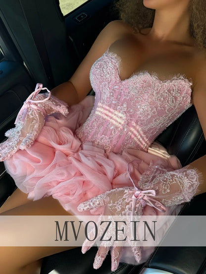 Pink Homecoming Dress Sexy Sweetheart Short Prom Dress Mini Party Dresses Cocktail Dress Graduation Gown Dresses