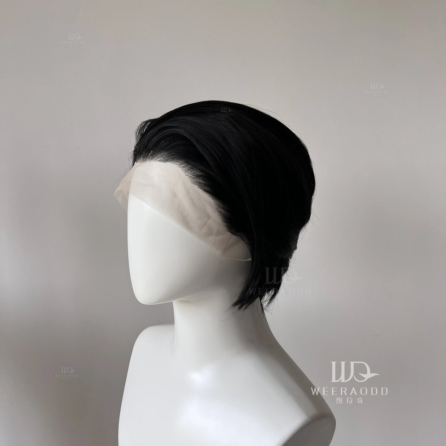 Black Lace Front Wig for Men Frontal Lace Heat Resistant Fiber with High Quality Synthetic Wig in 8inch Cosplay Use