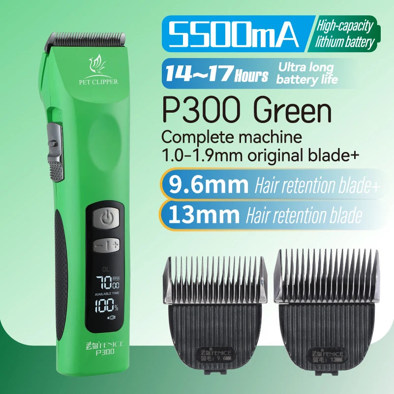 Fenice Cordless Rechargeable Pet Clipper Low Noise Professional Pet Hair Cutting Machine Grooming Trimmer Shaver Kit for Animals