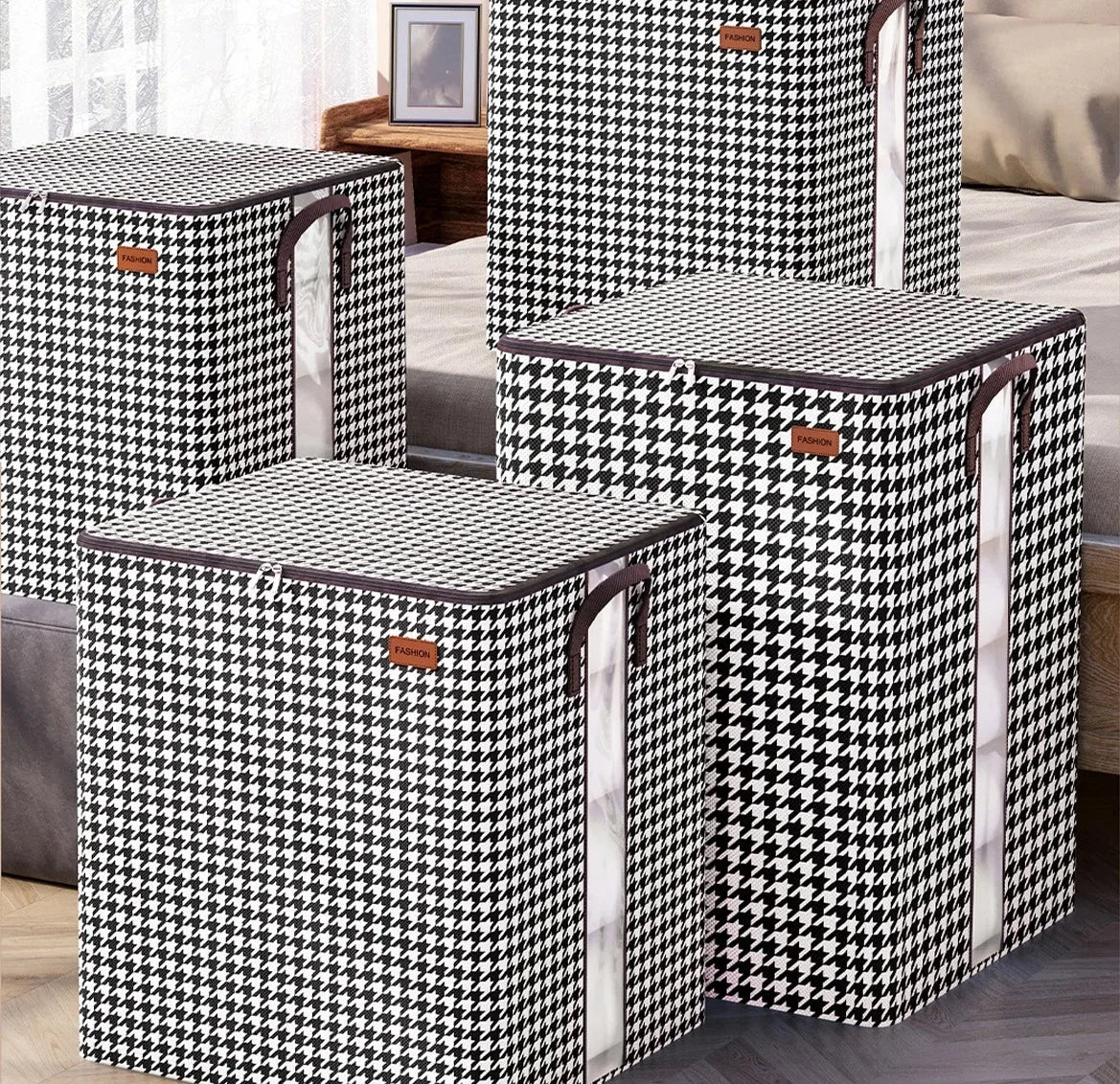 Quilt Storage Box Dustproof Organizers Non-Woven Wardrobe Space Saving Bag House-Moving Bedding Box Storage Organization