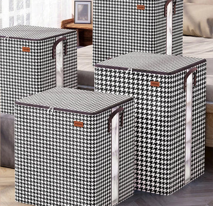 Quilt Storage Box Dustproof Organizers Non-Woven Wardrobe Space Saving Bag House-Moving Bedding Box Storage Organization