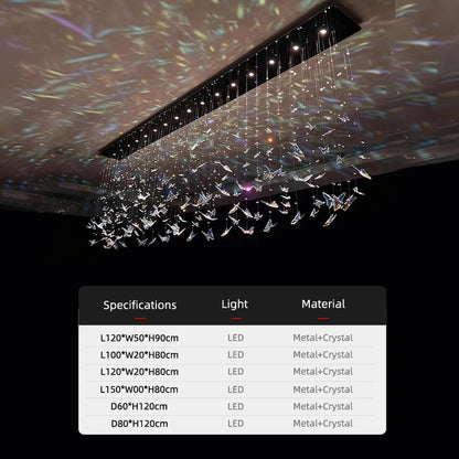 Crystal Chandelier Pendants Butterfly Chandelier Over the Table  Hanging Lights for Kitchen Island Living Room Pendent Lamp