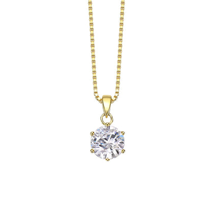 0.5-10CT Real Moissanite Pendant Necklace For Women D Color Round Diamond Necklace 925 Sterling Silver Classic Bride Jewelry