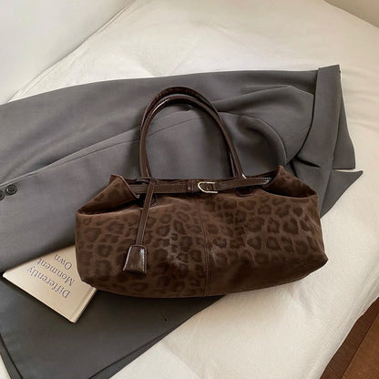 Fashionable Leopard PU Leather Shoulder Bags for Women 2026 Luxury Designer Brand Trend Tote Bag Females Short Handle Handbags