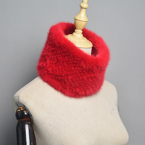 Winter Ring Scarf Women Real Fur Mink Warm Fashion Female Loop Mink Scarves 2026 For Women Knitted Ring Scarfs