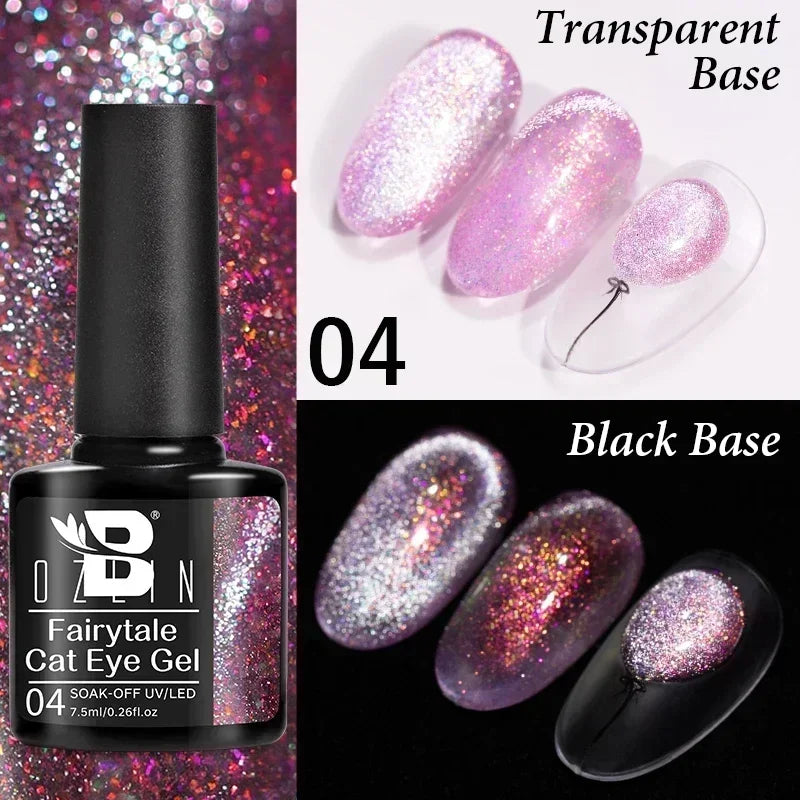 AWStorG 7.5ml Starlit Chameleon Cat Magnetic Gel Nail Polish Double Colors Semi Permanent UV Gel Varnish Need Black Base