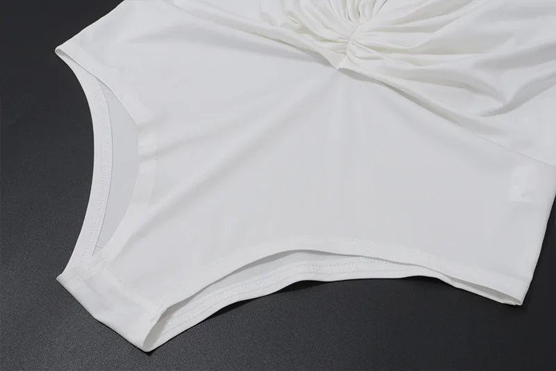 PixieKiki Sexy White Summer Rompers Deep V Neck Short Sleeve Jumpsuits One Pieces Outfits Korean Fashion Playsuit Woman P71-CZ16