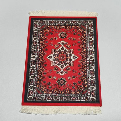 Woven flower Persian carpet small coaster wholesale merchants cheap mouse pad desk mat retro style rubber non-slip computer mats