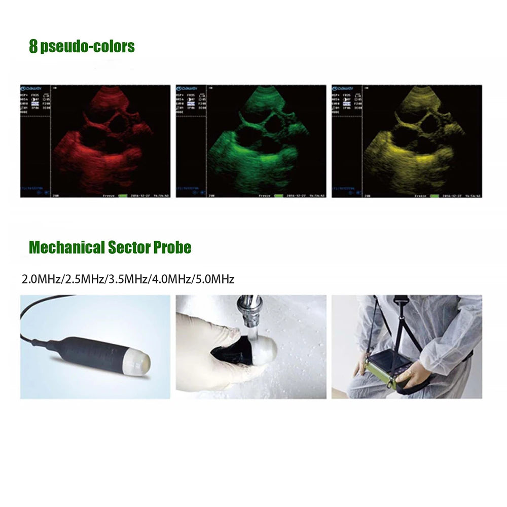 DAWEI Portable Veterinary Ultrasound Scanner Handheld Vet Pregnancy Machine for Horse Cattle Camel, 3.5MHz Rectal Probe