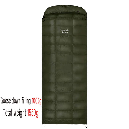 Envelope-style Down Sleeping Bag Ultra-light Goose Down Waterproof Plus Size Winter Warm Travel Hiking Camping Sleeping Bag