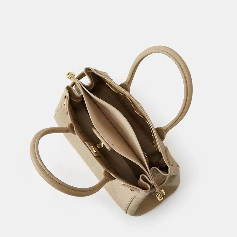 Fashion Beige High Quality PU Leather Bags Women Shoulder Bag Ladies Luxury Tote Strap Female Crossbody Handbag