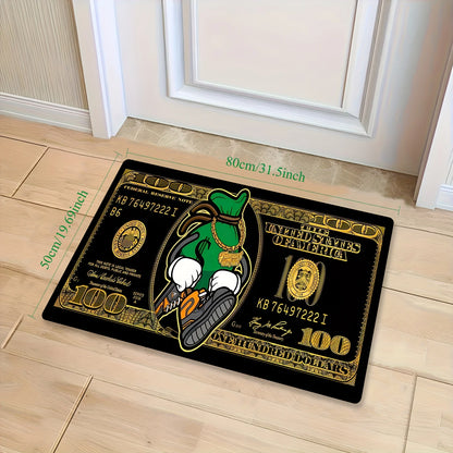 $100 Bill Pattern Area Rug,Soft Touch & Non-Slip,Washable Decorative Mat for Living Room Bedroom,Kitchen,Office – Xmas Gift Idea