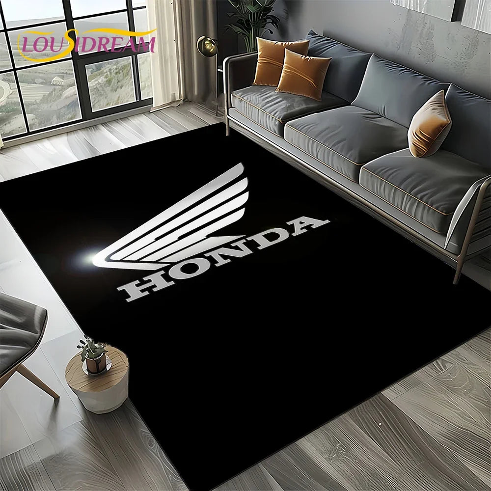 Racing Car H-HONDA HRC Motorcycle Carpet Rug for Living Room Bedroom Home Sofa Decoration,Kids Area Rug Non-slip Floor Mat Gift