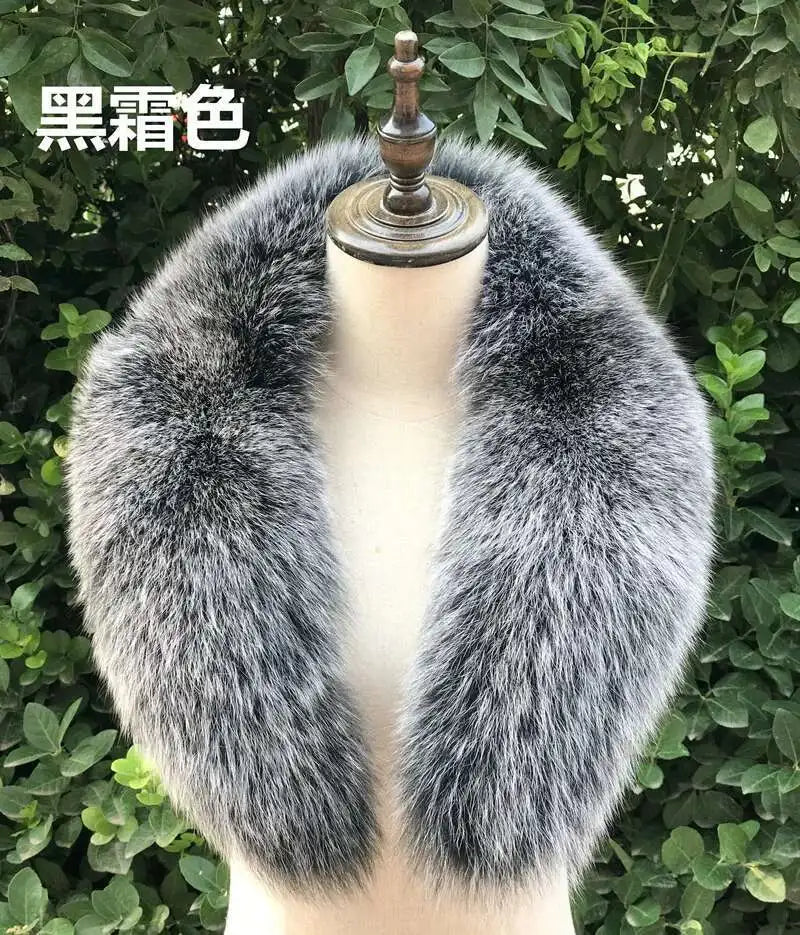 Real Fox Fur Collar for Women Coat Jacket Female Wraps Winter Warm Fur Scarf Extra Large Size Neck Warmer Fur Shawls Scarves
