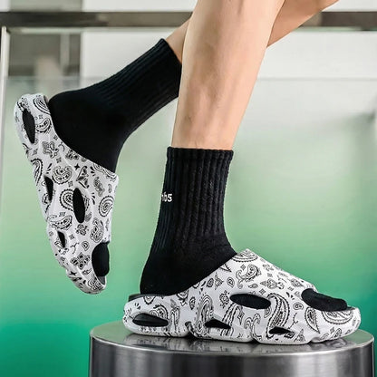 Summer New Men's Women's Light Platform Massage Slippers Unisex Couple Sandals Beach Casual Slides Shoes Soft Sole Flip-flops