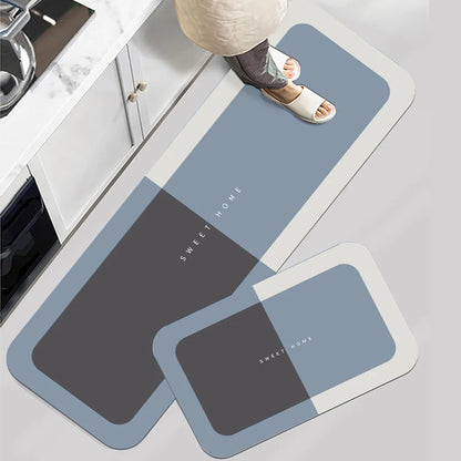 Super Absorbent Kitchen Floor Mat Crystal Velvet Pad Bath Pad Anti-Slip Carpet Kitchen Mats Wipeable Wash Long Strip Carpet