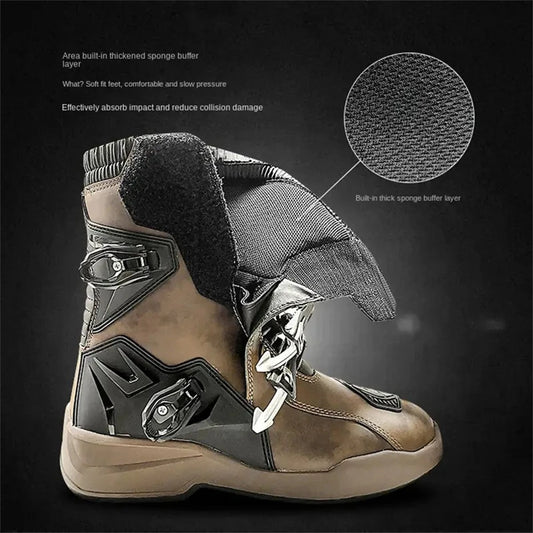 SCOYCO Motorcycle Boots for Men ATV Motorcross Dirt Blike Riding Bike Boots Waterproof Boot Protective Boots Above Ankle Boots