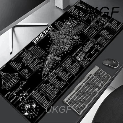 Large Computer Office Game Table Mats Aircraft Model Mouse Pad XXL Rubber Anti-slip Gaming Keyboard Mousepads Long Desk Pads