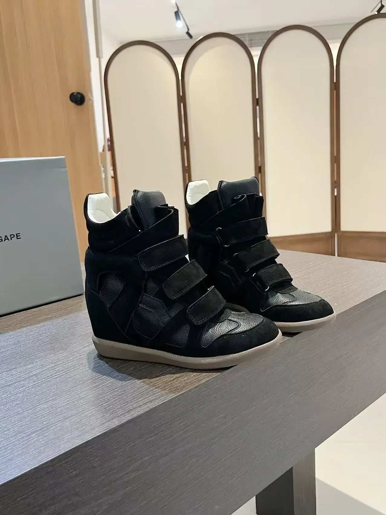 Women's Ankle Boots 2026 New Genuine Leather 8CM Hidden Heel Women Platform Sneakers Fashionable Splice Color Design Women Shoes