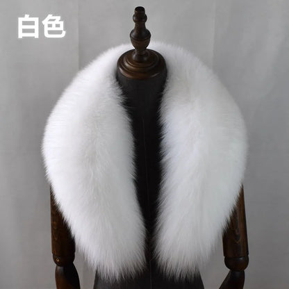 Fox Fur Collar 100% Real Fox Fur Scarf Winter Women Natural Fur Gray Collar Large Size Neck Warmer Fur Scarf Shawls