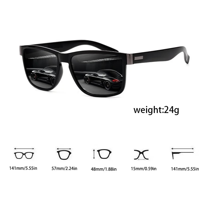 Fashion Classic Square Sunglasses Men Women Driving   Fishing Colorful Trendy Lightweight Outdoor Goggles