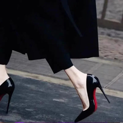 Black Women's elegant high heels Red Shiny Bottoms Luxury Brand Women heels 2026 trend Pointed Toe Sexy Party Pumps shoes Women