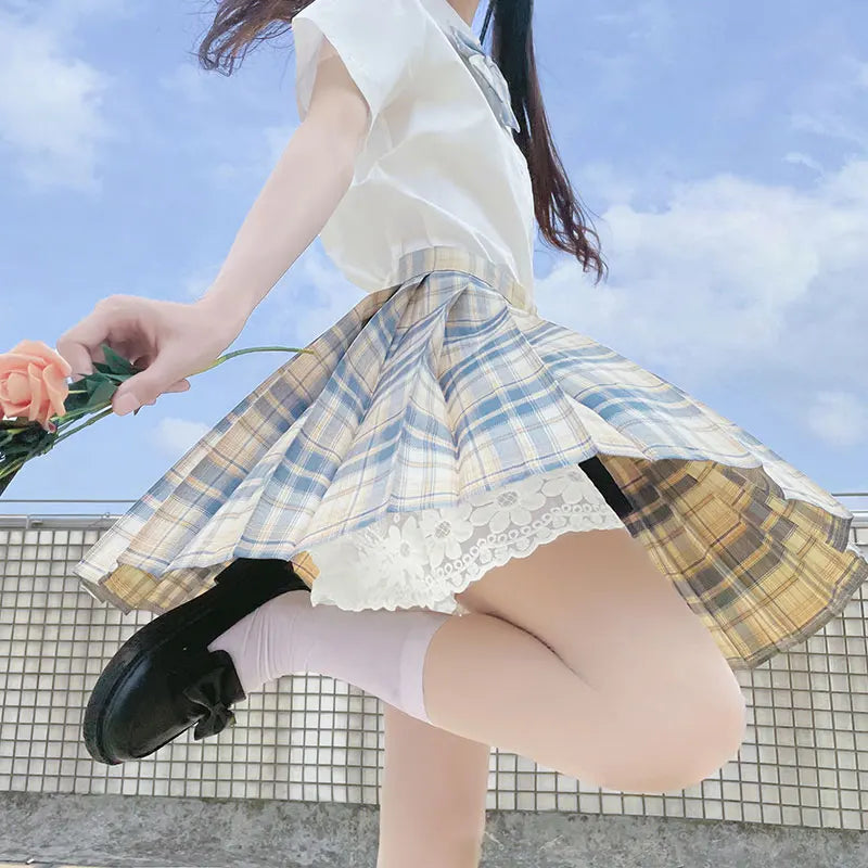Japanese Bow Tie Skirt Set Student Pleated Skirt Jk Uniform Korean School Sexy Girl Preppy Style Seifuku Japanese School Uniform