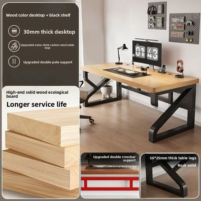 Heavy Duty 30MM Thick Solid Wood Computer Desk Ergonomic Office Desk Study Table Home Office Furniture Writing Desk Gaming