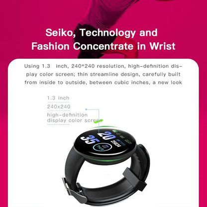 D18 Smart Watch Men Women Smartwatch Blood Pressure Waterproof Digital Watches Sports Fitness Tracker Watch for Apple Watch Band