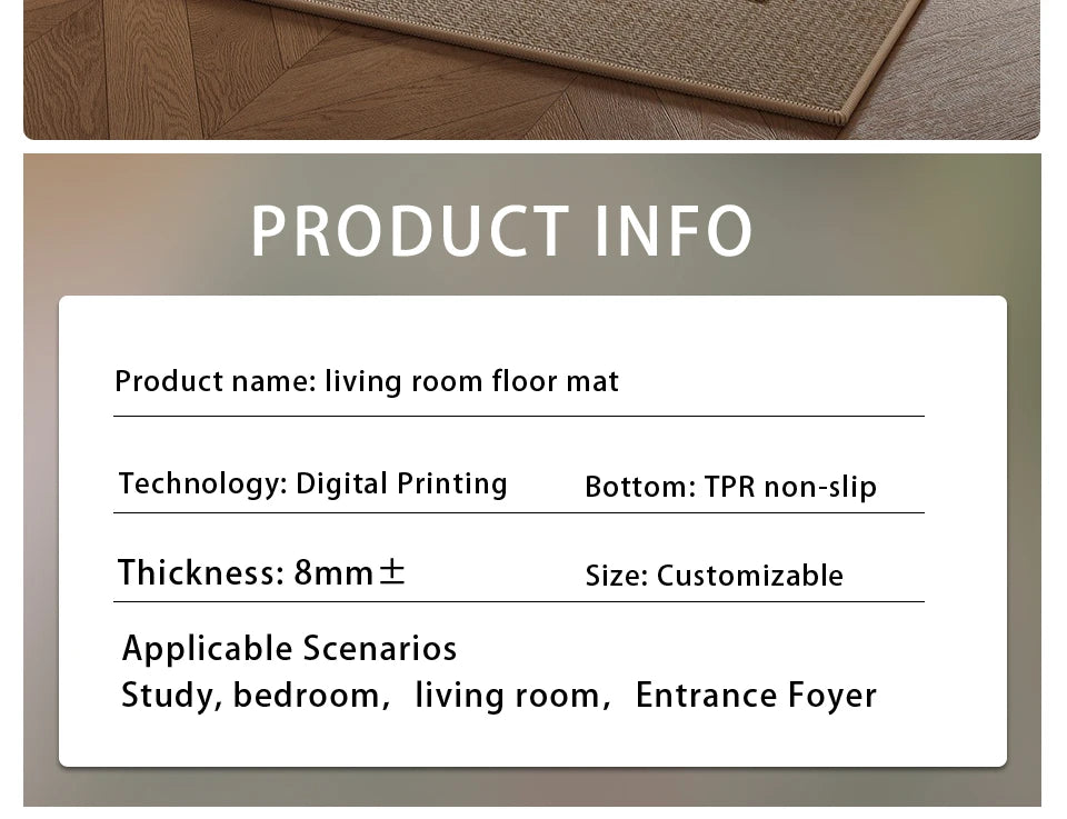 Large Area Carpet For Living Room Rug Bedside Bedroom Floor Mat Loop Pile TPR Non-Slip Waterproof Rugs 카페트 거실 대형 Alfombra Salón