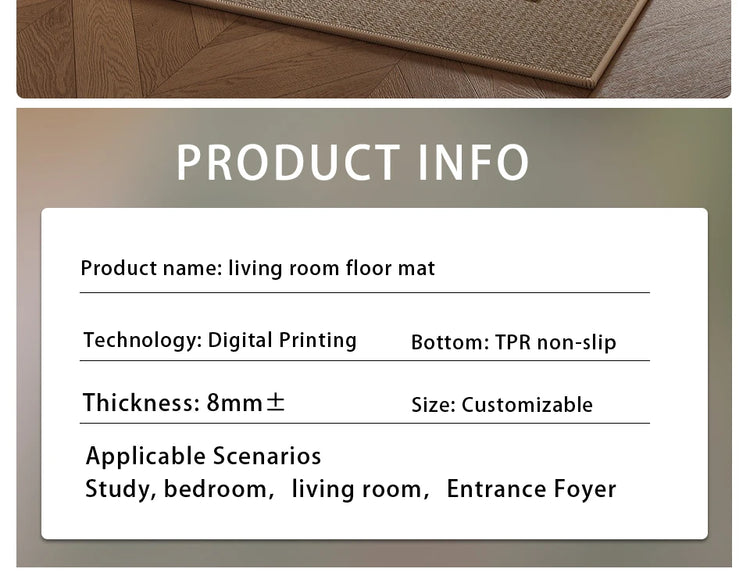 Large Area Carpet For Living Room Rug Bedside Bedroom Floor Mat Loop Pile TPR Non-Slip Waterproof Rugs 카페트 거실 대형 Alfombra Salón