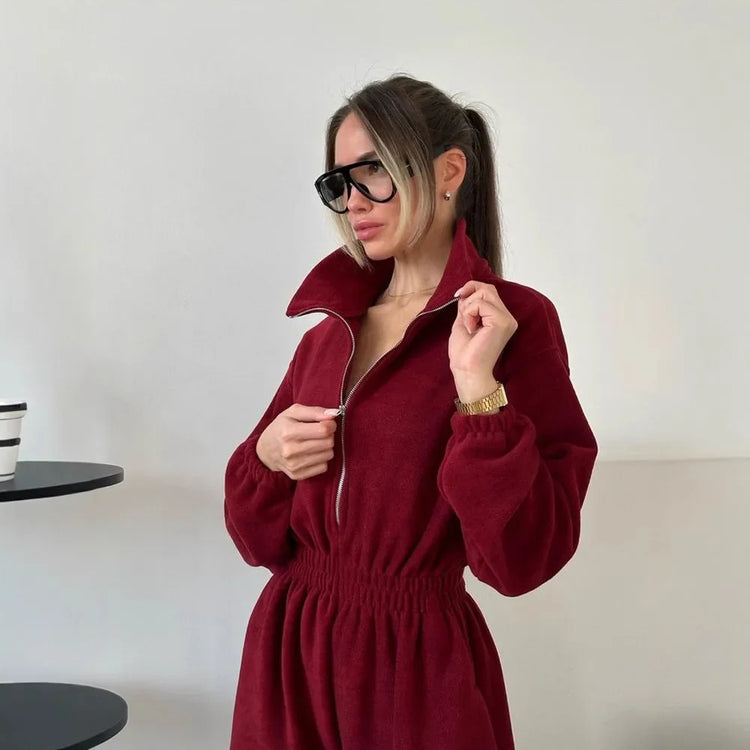 Jumpsuits Women Rompers One Piece Full Sleeve Zipper Overalls Long Pants Elastic High Waist Rompers Y2k Streetwear Jumpsuit 2025