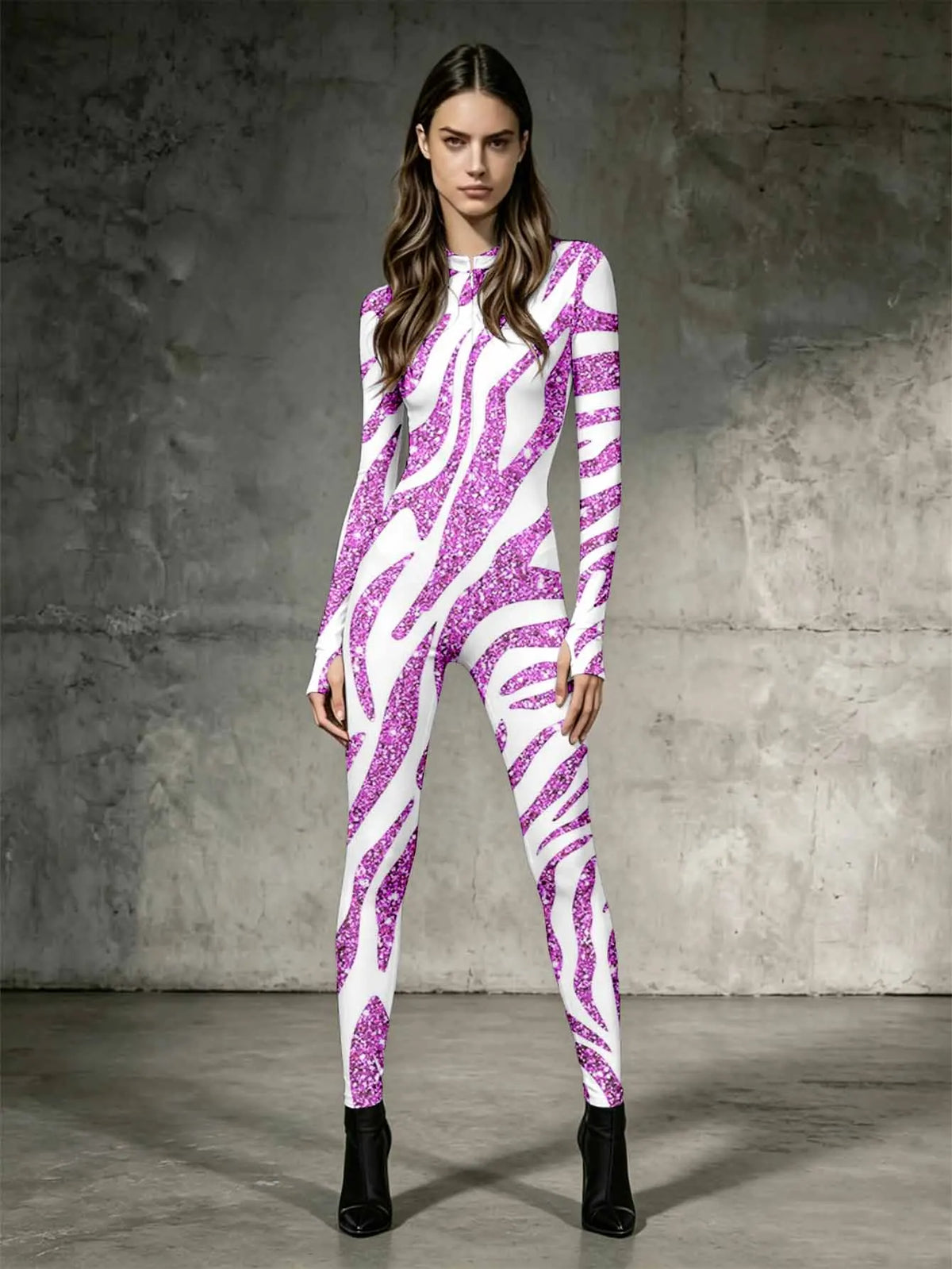 High end long sleeved jumpsuit, women's stand up collar one-piece pants for body shaping, jumpsuit