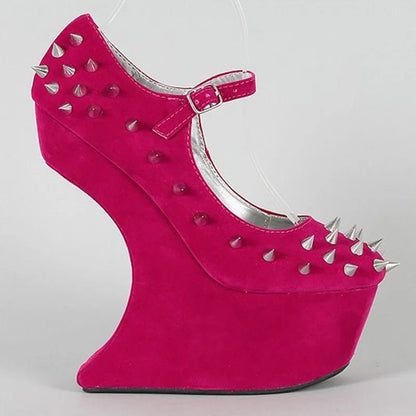 Silver Glitter Rivet Zipper Pumps Wedge Peep Toe Platform Cut Out Fashion Sexy Cool Western Summer Woman Shoes Zapatillas Mujer