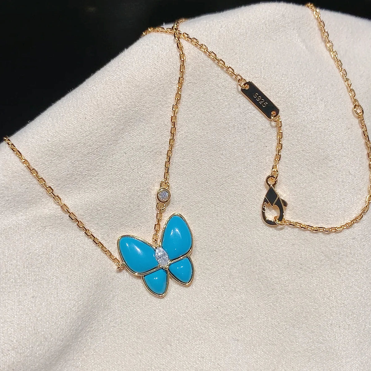 Trendy Real 925 Sterling Silver Necklace For Women 5a Zircon  Butterfly Design Chain Pendant Luxury Design Fine Jewelry