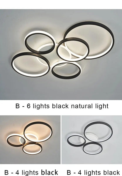 Modern LED Ceiling Chandeliers With Remote Control Decor Home Ring Lamp Living Room Bedroom Dining Room Ceiling Light Fixtures