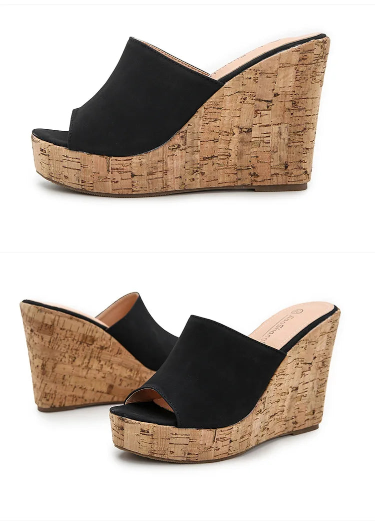 11CM Super High Heels Platform Sandals Women Wedges Open Toe Shoes Ladies Summer Slip On Slippers Beach Slides Femmes Sandalias