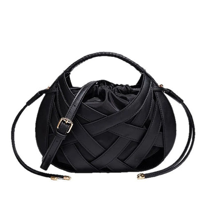 Fashion Woven Hollow Women Handbags Luxury Designer Ladies Shoulder Messenger Bag Small Totes Tassel Lady Composite Bag Burgundy