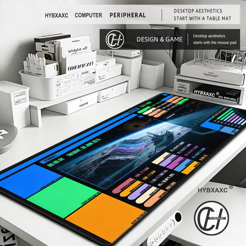 Starship Blueprint Pad Desk Pad HYBXAXC Gamer Computer Cabinet Star Trek Game Office Accessories Keyboard Anime Extended Large