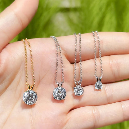 BXINY 1-5CT Brilliant Round Cut Moissanite Pendant Necklace Pure S925 Silver Certified Solitaire Diamond Neck Chain Gift Jewelry