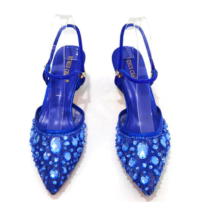 2023 New Italian Design Noble Dual-Purpose Three-Dimensional Bag And Ladies Heel Shoes Shiny Material For Nigeria Wedding Party