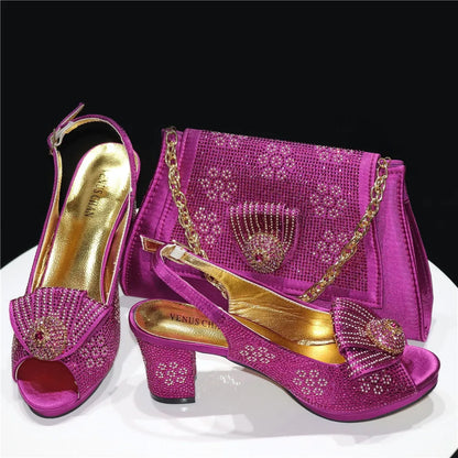 2025 New Hot Selling Sliver Sexy Design Round Toe Ladies Sandal with Bag Set For Women Wedding Party