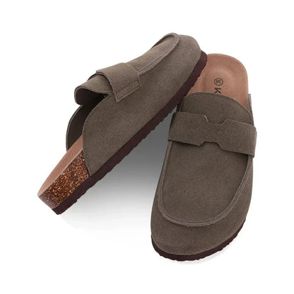 Smile PoP Cork Suede Clogs Slippers For Women Men Clogs Shoes Classic Cork Antislip Outdoor Slippers With Arch Support Mules