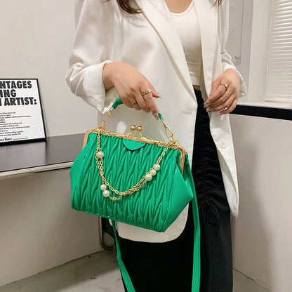 New Summer Women's Shoulder Bag Thick chain Handbag Sense of luxury Ladies Clouds Crossbody Messenger Bags Designer PU Women Bag