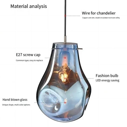 2026 Nordic Pocket Glass Chandelier Table Dining Kitchen Island Pendant Lights Minimalist Decor Lighting Suspension Design Fixtu