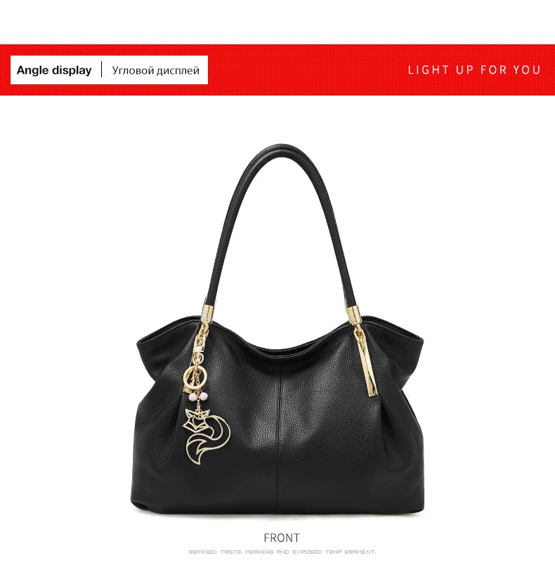 FOXER 2026 New Women's Shoulder Bag Genuine Leather Elegant Female Tote Large Bag Fashion Handbag Commuter Luxury Gift