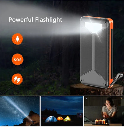 20000mAh Qi Wireless Solar Power Bank Outdoor External Battery Portable Powerbank for iPhone 14 Samsung Xiaomi Huawei Poverbank