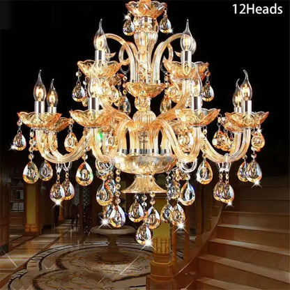 K9 Crystal Candle Chandelier decoration simple chandelier crystal light For Living Room Hotel AC110V~240V 6/8/10/12/15/18 Arms