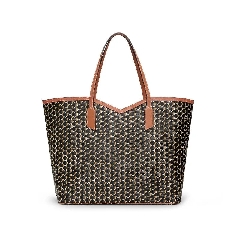 Luxury Brand Tote Bag Woman Classic Monogram Print Coated Canvas Handbag Large Capacity Shoulder Bag With Removable Zipped Pouch