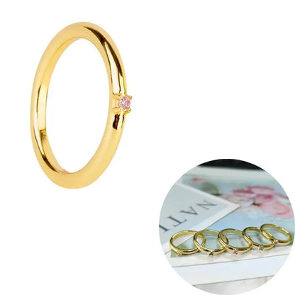24K Gold Plated Colorful Crystal Gold Rings Turquoise Engagement Wedding Anniversary Ring Light Luxury Fashion Jewelry Gifts A40